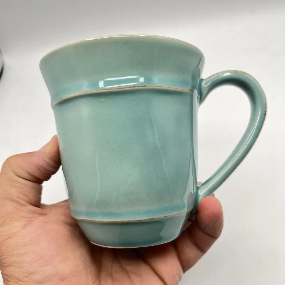 Pottery Barn Portugal Turquoise Mug Coffee Cup